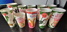 10 tazze di carta cera originali McDonald's USA tazze di cartone cera 1997 vintage