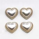 10Pcs Heart Pearl Flat Back Button DIY Clothing Wedding Invitation Jewelry Decoration Accessories