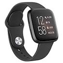 AK Silicone Bands Compatible with Fitbit Versa 2 / Fitbit Versa/Versa Lite/Versa SE Bands for Women Men, Classic Soft Straps Replacement Sport Wristbands for Fitbit Versa 2 Smart Watch (Black)