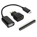 MERISHOPP Mini-HDMI Male to HDMI Female Micro USB GPIO for Raspberry Pi Zero Black Consumer Electronics | TV Video & Home Audio | TV Video & Audio Accessories | Video Cables & Interconnects
