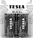 Tesla Batteries D Black+ Maximum Power Alkaline Batteries, 10+ Year Shelf Life, A Long-Lasting Battery Life, Leak-Free (LR20 / 2 Count [Pack of 1])