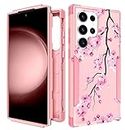 Plakill for Samsung Galaxy S22 Ultra Case Heavy Duty Protective Blossom Designer Drop Tested Cute Cases for Men Women Girls Shockproof Protection Rugged Bumper Phone Cover for S22 Ultra 6.8"
