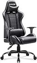 Homall Gaming Chair Computer Office High Back Leather Gamer Desk Chair Ergonomic Adjustable Swivel Racing Chair with Headrest and Lumbar Support (Black)