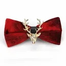 High-end-Mode männer Gold Samt Bowtie Weihnachten Metall Elch Kopf Hochzeit Luxus Bogen Krawatten