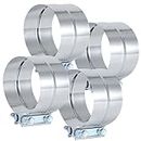 Vitonsbay 2.75 Inch Exhaust Clamp, 2 3/4 inch Lap Joint Exhaust Band Clamp Sleeve Coupler Stainless Steel (4Pcs)