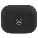 Mercedes Airpods Pro 2 Hülle Case Cover Genuine Leather Electronic Line Schwarz