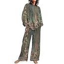Women'S Gradient Print Long Sleeve Pullver Pants Sweatsuit Casual 2 Piece Tracksuit Thin Fall Outfits coupons and promo codes for discount prime items only