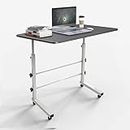 KHODAL ARTH Wood Multipurpose Movable & Adjustable Table for Computer & Laptop Utility table60 X 60 X 40 Cm) (Black)