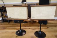 Pair (2) Vintage BOSE 901 Series II Direct Reflecting Speakers with Stands.