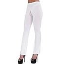 MSemis Women's Hollow Out See Through Sheer Long Flare Pants Tight Leggings Stretchy Trousers White Crotchless X-Large