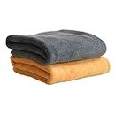 Yellow Weaves Super Soft Microfiber Hand Towels, Gym & Workout Towels 400 GSM. Pack of 2, Multicolour