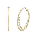 Michael Kors Women's Gold-Tone Stainless Steel Logo Hoop Earrings (Model: MKJ7992710), No Size, Stainless Steel, No Gemstone