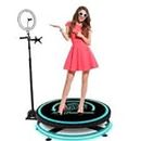 Vr. 360 Degree Photo Booth Slow Motion Video Booth 360 Degree Spin Camera Cabin Machine Selfie Slow Motion Platform with Rotating Stand Ring Light LED Light (Size: 30 inch,)