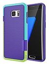 Jeylly Galaxy S7 Edge Case, One-Piece Ultra Slim 3 Color Impact Anti-Slip Rugged Soft TPU Bumper Shockproof Protective Case Cover Shell for Samsung Galaxy S7 Edge S VII Edge G935 - Purple
