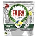 Fairy All-in-One Platinum Dishwasher Tablets Lemon, Brilliant Shine, Though Food and Greasy Filter Cleaning, XXL Pack, 70 Tablets
