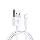 ajoom Apple iPhone/iPad Charging/Charger Cord Lightning to USB Cable[Apple MFi Certified] Compatible iPhone 11/ X/8/7/6s/6/plus/5s/5c/SE,iPad Pro/Air/Mini,iPod Touch(White)