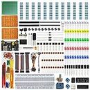 WayinTop Electronics Component Fun Kit w/E-Book, Upgraded Electronic Starter Kit with Breadboard Jumper Wires Kit, PCB Soldering Kit, LEDs & Resisitor Kit for Arduino/for Raspberry pi/ESP32/ESP8266