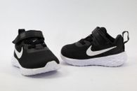 Nike Revolution 6 Black Toddler Black & White Sneakers Shoes Size US 3C New