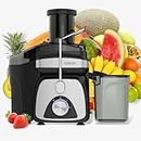 [ Unique Version] AZEUS Centrifugal Juicer Machines, Juice Extractor with Germany-Made 163 Chopping Blades (Titanium Reinforced) & 2-Layer Centrifugal Bowl, High Juice Yield, Easy to Clean, Anti-Drip,100% BPA-Free, ETL Listed, Catcher & Brush Included