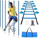 Soccer Agility Training Poles Set - Includes 6 Agility Poles,Agility Ladder, 10 Soccer Cones,Jump Rope for Speed Training, Soccer Training, Basketball Athletes & Kids
