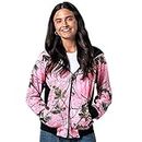 TrailCrest Women’s Full Zip Up Hoodie Sweatshirt Casual Fashion Sweater Hooded Jacket, Large, Pink Camo