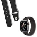 CRYSENDO Silicone Strap Compatible with Apple Watch Series 7/6/5/4/3/2/1 | 38mm/ 40mm/ 41mm Unisex Soft Strap Suitable for iWatch (Watch Not Included) (Black)
