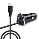 USB C Car Charger, AILKIN 3.4A USB Type C Car Charger Adaptor Fast Car Charger with 1M USB C Cable for Samsung Galaxy S23/S22/S21/S20/S10/S9/S8/Z Flip 4/Z Flip 3/A13/A14/A51/Note 20/10/9/8, Huawei, LG