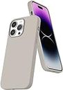 DIZORO Liquid Silicone Compatible for iPhone 14 Pro Max Case Gel Rubber with Microfiber Lining Non-Slip Full Body Protective Shockproof Back Cover (Stone Grey, 6.7 inch)