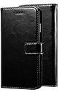 SKP iPhone SE (2020) Leather Flip Cover Scratch Resistant Magnetic Closure Ultra Thin Protective Wallet Case for iPhone SE (2020) (Black)
