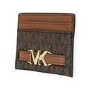 Michael Kors Reed Large Card Holder Wallet MK Signature Logo Leather, Brown MK, Card Holder