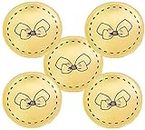 Paushak Boutique Beautiful Golden Black Bow Printed Button for Indian kurties,Gowns,Party Wears Dresses (Piece of 5)