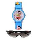 pass pass Blue Sunglasses & Kid's Sky Watch For Age 3 to 7 Years Boys & Girls (combo)