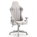 Inbox Zero Mysa PC & Racing Game Chair, Leather in Gray | 51.18 H x 27.17 W x 24.41 D in | Wayfair 360B4C9DB9EE4628B5CF94CC2003548B