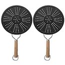 YARDWE Heat Diffuser, 2pcs Cast Iron Heat Diffuser Plate Heat Induction Diffuser with Handle Cookware Induction Hob Heat Diffuser for All Stove (8. 6inch/ 22cm)