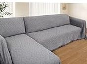 HOMERILLA Sectional Couch Covers for Sectional Sofa 2 Piece Couch Cover Blankets Sofa Covers L Shape Sectional Couch Cover Furniture Protector (Dark Grey, X-Large)