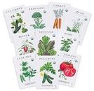 Sereniseed Certified Organic Vegetable Seeds (10-Pack) – Non GMO, Open Pollinated - Basil, Snap Pea, Broccoli, Bean, Jalapeno, Tomato, Lettuce, Cucumber, Carrot, Zucchini Seeds for Planting