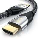 CSL-Computer 8k HDMI cable 2.1 - Ultra High Speed ​​II - with Ethernet - 1.5m (meter) - 8K UHD II - 3D TV - eARC - HDR10 + - 4320 p - 120 Hz with DSC - 7680 x 4320 - nylon sheath