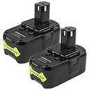 ARyee 2 Pack 5.0Ah 18V Replacement Battery for Ryobi One+ Cordless Tool Lithium P102 P103 P105 P107 P108 P109 BPL-1815 BPL-1820G BPL1820 BPL18151