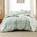 Bedsure Full Comforter Set - Sage Green Comforter, Cute Floral Bedding Comforter Sets, 3 Pieces, 1 Soft Reversible Botanical Flowers Comforter and 2 Pillow Shams