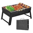 BBQ Grill Outdoor Portable Charcoal Grill, Lightweight Barbecue with Handle Grill Foldable BBQ Grills for Outdoor Cooking, Picnic, Camping, Patio Backyard Cooking (Size : M) (M) QIByING