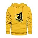 Teewink Stylish Unisex Naruto Nine-Tail Anime Design Printed Hooded Hoodies | Pullover Sweatshirts for Men & Women Yellow