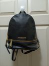 Michael Kors Black Leather Rhea  Backpack Bag