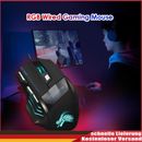 Gaming Mice 7-Color Backlight 5500 DPI Adjustable USB Wired Optical Mice for PC