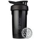 BlenderBottle Strada Shaker Cup Perfect for Protein Shakes and Pre Workout, 24-Ounce, Black