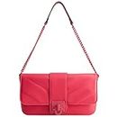 True Religion Women's Shoulder Bag Purse, Quilted Mini Handbag with Chain Strap, Pink