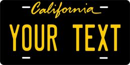 California Black Yellow License Plate Personalized Car Bike Motorcycle 
