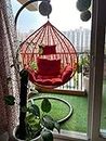 CITE Single Seater Heavy Iron Hanging Egg Swing Lounge Chair with Tufted Soft Deep Cushion Backyard Relax for Indoor, Outdoor, Balcony, Deck, Patio, Home & Garden (Orange)