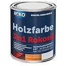Holzfarbe ROKO - Weiss - 3,6 Kg - 3in1 Premium Holzlack - Für Innen und Außen