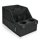 MULISOFT Car Seat Organizer- Backseat Car Organizer with 11 Storages Compartments and 2 Cup Holders, Organizers and Storage, Front Seat for Travel Kids,Black