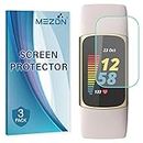 [3 Pack] MEZON Ultra Clear Screen Protector TPU Film for Fitbit Charge 5 and Charge 6 Fitness Tracker – High Protection, Shock Absorption (Fitbit Charge 5, Clear)